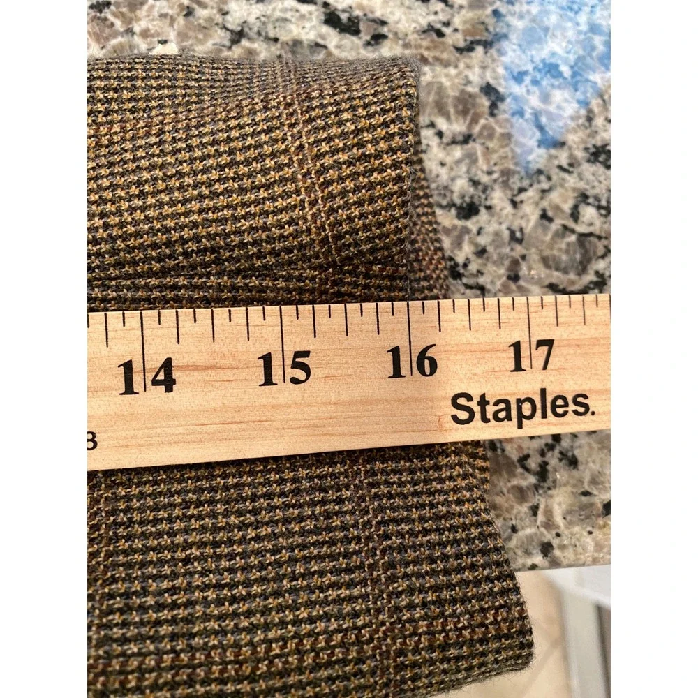 Vintage Cashmere Touch Mens Brown Glen Plaid Two Button Blazer Sport Coat Jacket